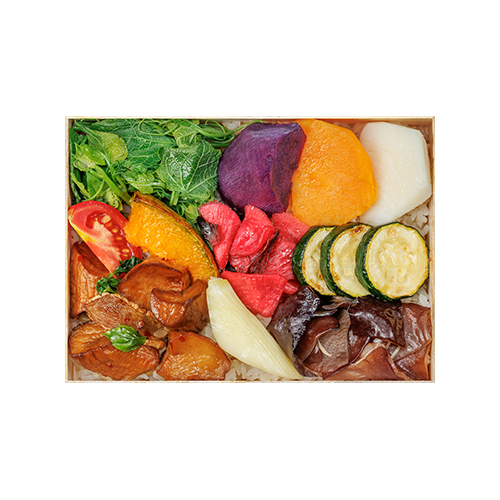 野菜鮮蔬佐燕麥飯