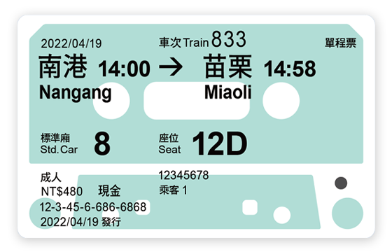 紀念車票綠色卡帶樣式