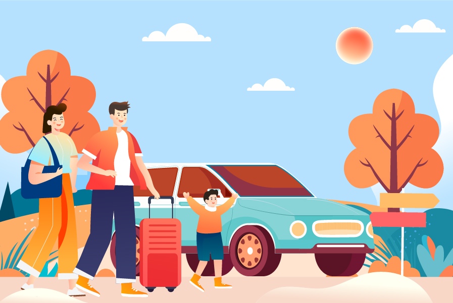 國內旅行情境圖